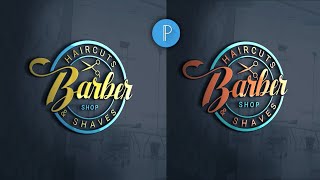 How to make barber shop logo on android  Barber logo design pixellab  Barber shop logo [upl. by Gerlac]