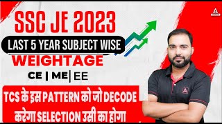 SSC JE 2023  Last 5 Year Subject Wise Weightage  CE  ME  EE  By Rk Sir [upl. by Stubstad70]