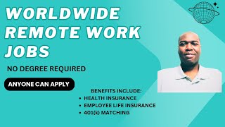 Worldwide Work From Home JobsNo Experience Required JobMoreNo Degree RequiredGreat Work Benefits [upl. by Atnuahs215]