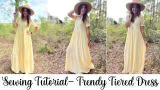 Sewing an EASY Tiered Dress Hack [upl. by Schaffer]