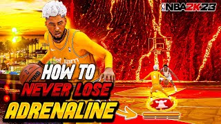 HOW TO SPEED BOOST WITHOUT LOSING ADRENALINE IN NBA 2K23 NEVER LOSE ADRENALINE wBEST SIGS NBA2K23 [upl. by Pier896]