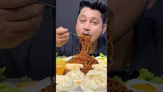 My Favourite Black Bean Korean Noodles 🍜 🔥 eatingasmr mukbang buldaknoodles [upl. by Ahsaf]