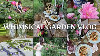 CREATING A WHIMSICAL SPRING GARDEN DIY garden projects dinner in the garden amp planting flowers [upl. by Lunnete]