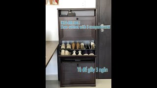 IKEABRUSALI Shoe cabinet with 3 compartments  Tủ Giày 3 Ngăn [upl. by Philippine827]