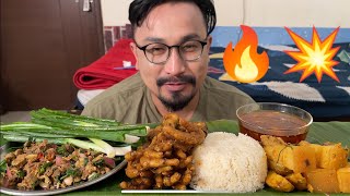 CHICKEN FEET CURRY  MAKAN KALEJA METPA  PORK CURRY MUKBANG CHICKEN FEET EATING CHALLENGE [upl. by Sublett]