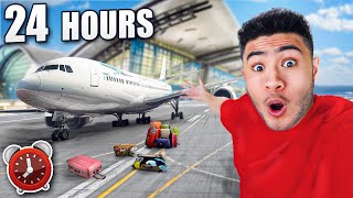 24 HOUR OVERNIGHT CHALLENGE in AIRPORT [upl. by Remoh]