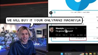 xQc says he would Buy Macaiylas OnlyFans [upl. by Adnilim]