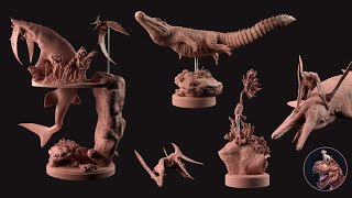 Ancient Seas Unleashed Dino and Dog miniatures April release preview [upl. by Kaia95]