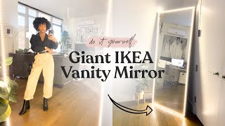 DIY Full Body Vanity Mirror IKEA Hovet Mirror Hack [upl. by Nail]