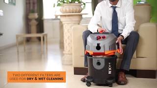 Euroclean WD X2 Wet amp Dry Vacuum Cleaner  Eureka Forbes [upl. by Hgiellek970]