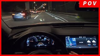 Kia Cadenza  30 V6 Top Spec Model  POV Night Drive from Korea [upl. by Nesahc]