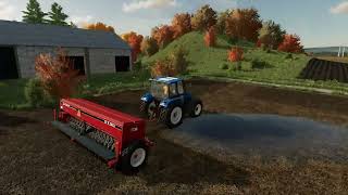 Seeding pearlbarley for the next season with the New Holland  Mazowiecka Nizina FS22 [upl. by Tressa]