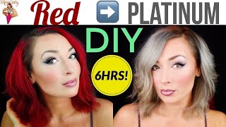 How To DIY RED to PLATINUM Hair in 6 HOURS at HOME ✨Bleach Hair At Home  Easy amp Fast [upl. by Marashio159]