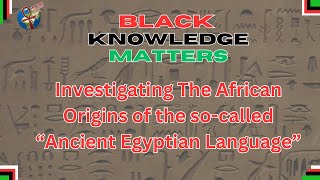 Black Knowledge Matters The African Origins of the socalled quotAncient Egyptian Languagequot [upl. by Sollows489]