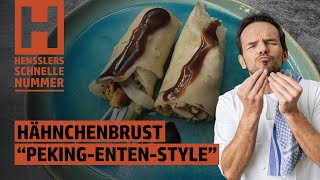 Schnelles Geröstete Hähnchenbrust „PekingEntenStyle“ Rezept von Steffen Henssler [upl. by Nagaem437]