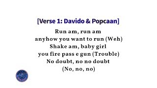 Davido ft Popcaan  Risky Lyrics Lyric Video [upl. by Lange550]