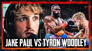 Logan Paul REACTS To Jake Paul vs Tyron Woodley [upl. by Thomson]