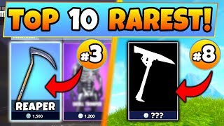 Fortnite Skins TOP 10 RAREST PICKAXE SKINS – 1 is CRAZY Battle Royale Item Shop Compilation [upl. by Ennahs]