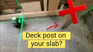 Deck footing how to correct your deck post if theyre bearing on your concrete slab [upl. by Erolyat125]