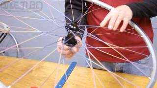 Lacing NonDrive Side 32 Spoke Rear Wheel  How to Build a Bicycle Wheel [upl. by Kapoor176]