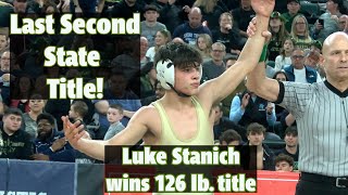 Luke Stanich  Roxbury  NJ 126 lb State Champ  Last Second 2 Waved Off [upl. by Aiel940]