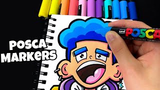 Drawing My Own Character with Posca Markers Shorts [upl. by Letnuhs]