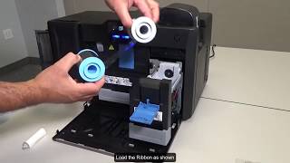 FARGO HDP6600 How to Load Film and Ribbon in the card printer [upl. by Novello]