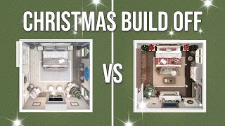 CHRISTMAS Bedroom Build Off in Bloxburg Roblox [upl. by Corny367]