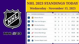 NHL Standings Today as of November 15 2023  NHL Highlights  NHL Reaction  NHL Tips [upl. by Ominorej]