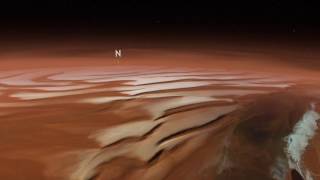 Flight over the North Polar Ice Cap of Mars [upl. by Atirres]