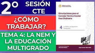 CÓMO TRABAJAR TEMA 4 La NEM y la Educación Multigrado CTE Segunda Sesión Octubre [upl. by Adnarram]