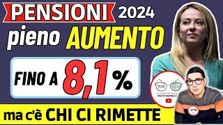 PENSIONI GENNAIO 2024 ➜ AUMENTO 81 PER QUESTI PENSIONATI 📈 ma ECCO CHI CI RIMETTE CON LA MANOVRA [upl. by Buchbinder]