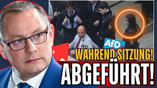 SUPERGAU 🚨POLIZEIEINSATZ im PARLAMENT👮 AFD Abgeordneter wird LIVE 🎥 abgeführt afd [upl. by Imoin]