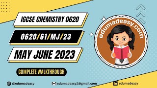 062061MJ23  Paper 61  ATP  May June 2023  IGCSE Chemistry  edumadeasy [upl. by Foster]