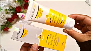 Raystop sunscreen lotion SPF 30 reviewIn HindiWith water proofing technologySangsstyle [upl. by Allisirp]