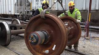 TRRS 504 Railcar Wheel Replacement [upl. by Dnomal]