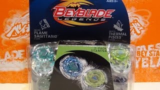 BEYBLADE LEGENDS Unboxing Stamina 2Pack w Flame Sagittario C145S amp Thermal Pisces T125ES [upl. by Ecilegna]