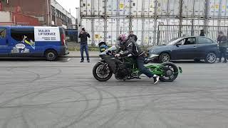 Crazy kawasaki Ninja H2 launch [upl. by Zacarias984]