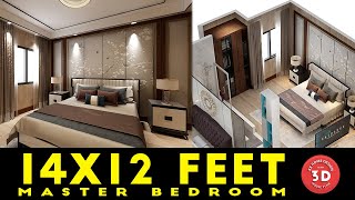 14x12 Feet Master Bedroom With Attach Toilet  168 SQF Bedroom  Luxury Interior Design  2021 [upl. by Sedinoel]