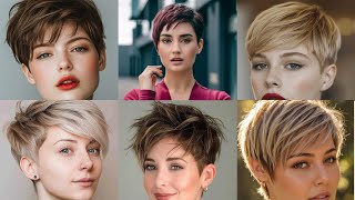 short haircuts for women over 60  short hair with bangs  short fade haircut 2024 [upl. by Anecusa]