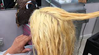 Reverse Platinum Hair to Natural Blonde Color Correction  Easy Highlight and Root Shadow Technique [upl. by Shulem]