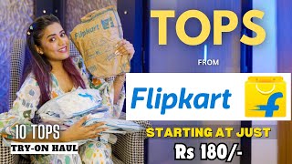 All new TOP Haul from FLIPKART💙  Tryon  Honest Review  gimaashi [upl. by Nodab]