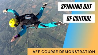 Becoming a skydiver  Spinning out of control  Freefall course demonstration [upl. by Frey]