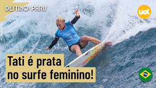 OLIMPÍADAS TATIANA WESTONWEBB CAI PARA CAMPEÃ MUNDIAL E LEVA PRATA NO SURFE FEMININO [upl. by Alaine]