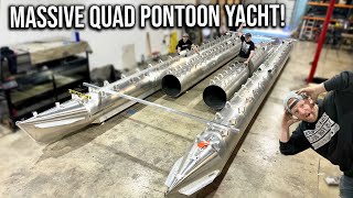 QuadTune Pontoon Yacht Build  Welding Massive Pontoons for Our Biggest Project Yet [upl. by Hadihsar]