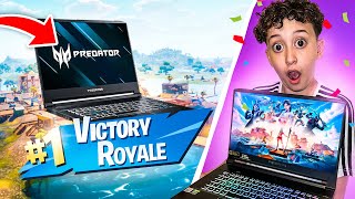 Mon PREMIER TOP 1 avec mon NOUVEAU PC PORTABLE GAMER sur Fortnite  PREDATOR TRITTON 500 [upl. by Llerrad]