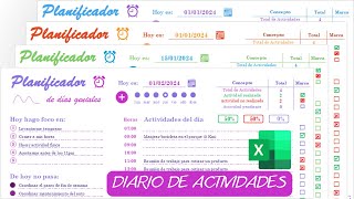 Planificador Diario📆de Actividades en Excel✅automatizado con macros [upl. by Onafets]