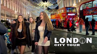 ✨🧨Night Walk in Central London REGENT STREET OXFORD STREET Night Walking Tour  London Night 4K [upl. by Suiravaj649]