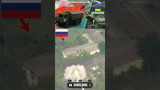 Ukrainian HIMARS destroy Russian munitions trucks in the Donetsk region shorts [upl. by Kcirderf582]