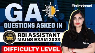 RBI Assistant Mains GA Questions Asked in 2023  RBI Assistant Mains 2023 Analysis [upl. by Eseyt]